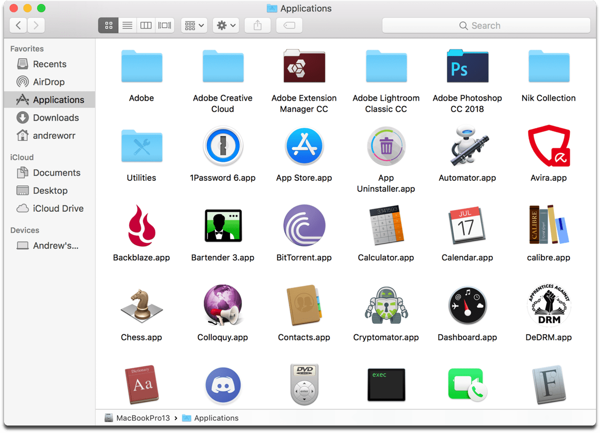 Mac utilities menu